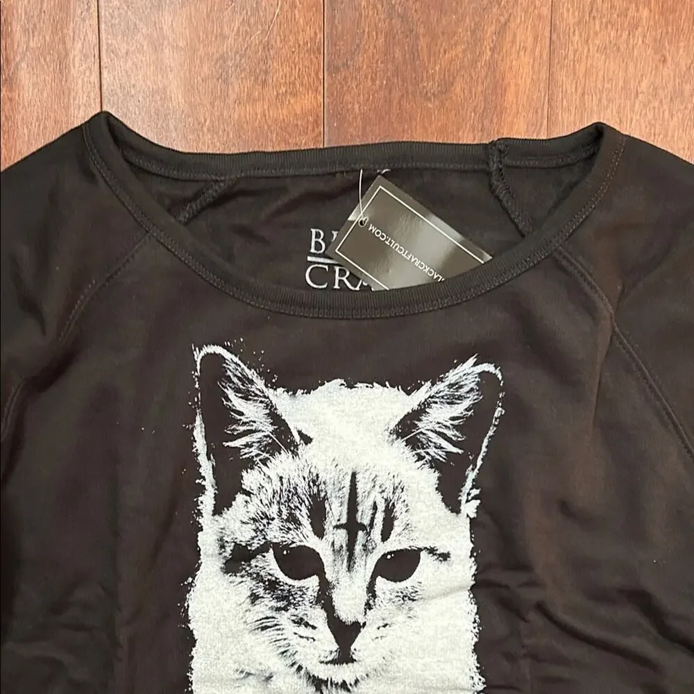 Blackcraft Lucipurr Black Lightweight Sweatshirt, Size XL, NWT - Picture 4 of 13
